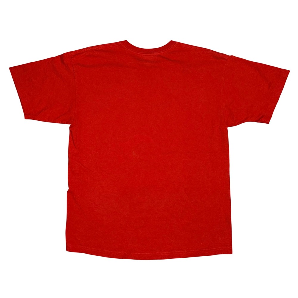 Vintage Guess USA World Leader Graphic T-Shirt Red Mens Large 01350 Racing Tee - Picture 2 of 6